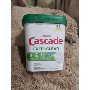 Cascade Free & Clear Dishwasher Pods, Dishwasher Detergent, Dish Detergent 47 Pc